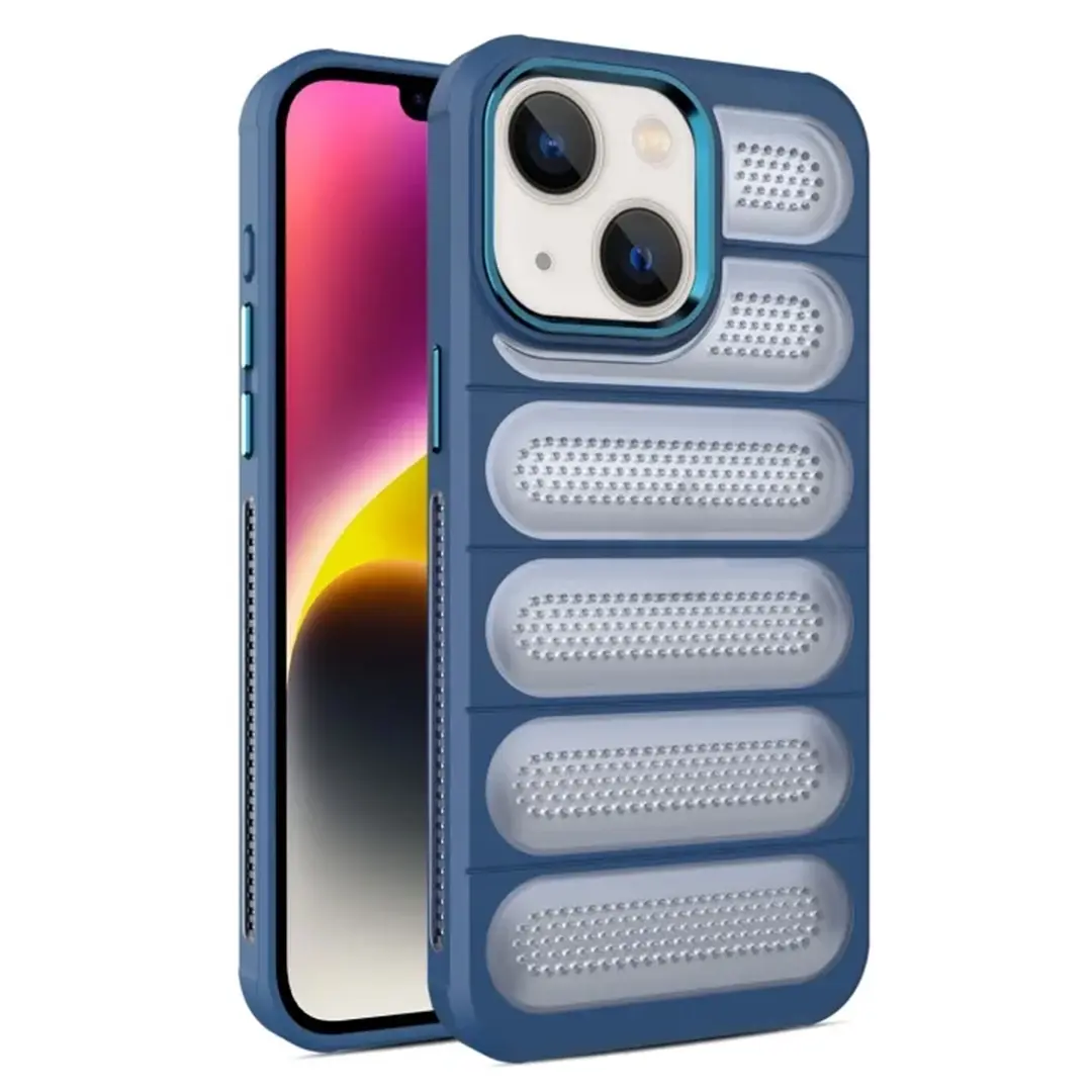 iPhone 15/iPhone 14/iPhone 13 Mesh Cooling Case Dark Blue